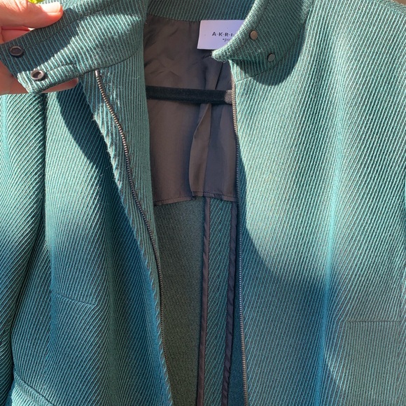 AKRIS green 100% wool zipper jacket size 10 - Picture 6 of 16